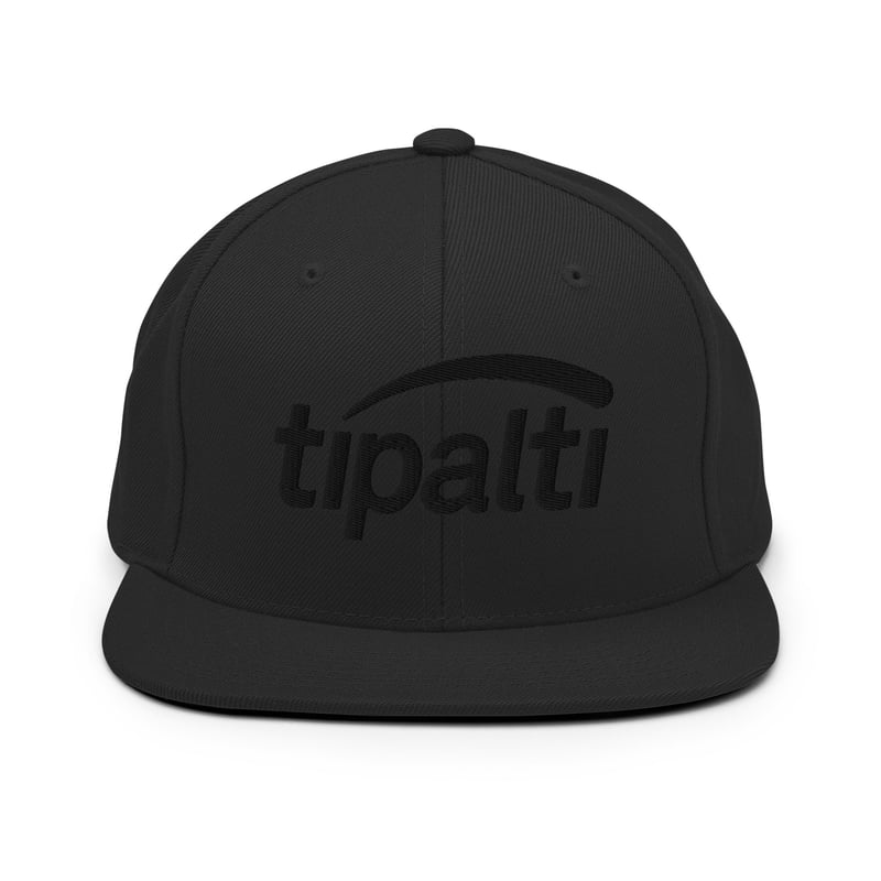 Tipalti - Black on Black Embroidered Yupoong Snapback Hat